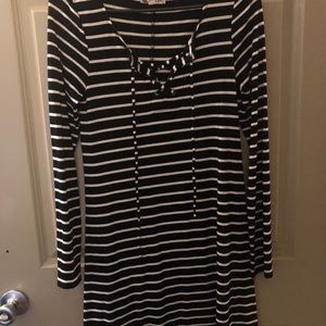 black and white stripe dress